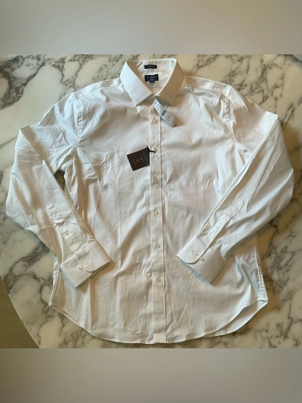 NWT J. Crew Classic Bowery performance dress shirt in white Sz L